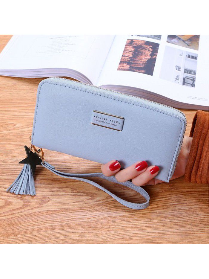 Women's purse 2020 new female student Korean tassel zipper multi function long large capacity Wallet Bag