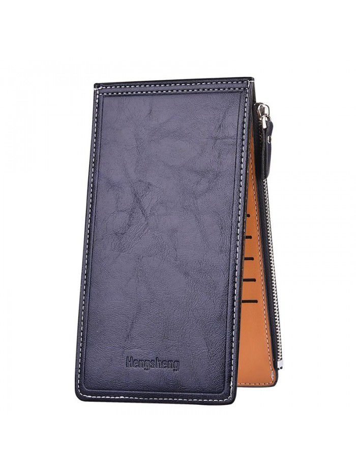 Hengsheng card bag wholesale oil wax skin lady's wallet multi card clip women's thin mobile phone bag factory sales