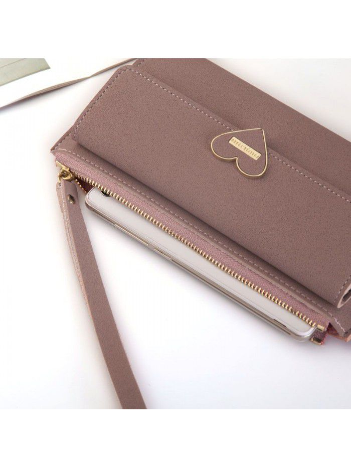 Women's purse purse handbag long zipper handbag womanwallet Long Wallet wrist strap