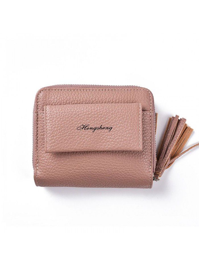 New women's wallet short fashion zipper foreskin clip walletwomen Korean tassel zero wallet wholesale