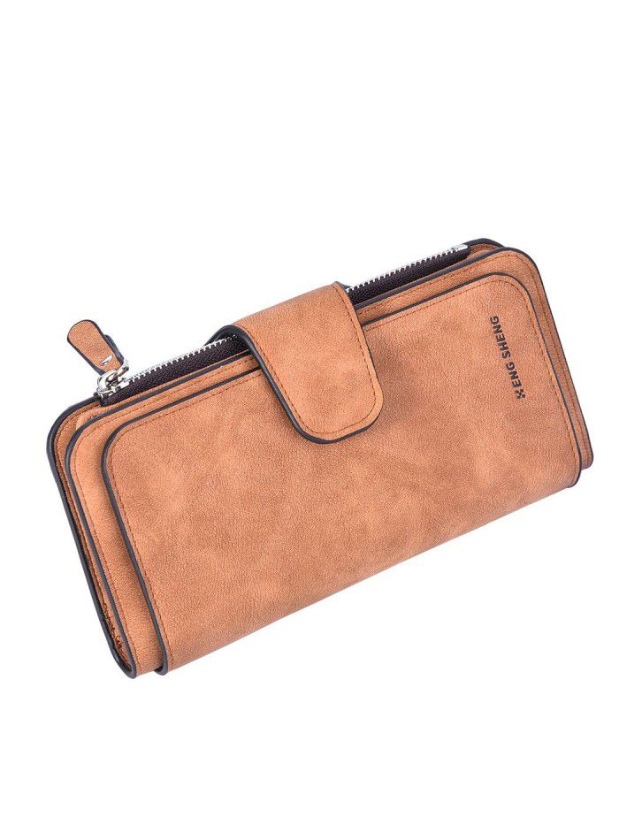 Hengsheng wallet women's 30% off long frosted Euro American style card bag buckle women's wallet zero wallet wallet multi card position