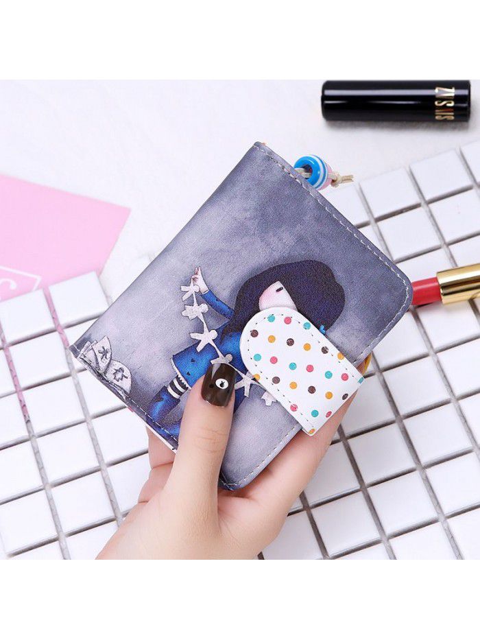  new women's Korean version lovely wave point Wallet Zipper women's cartoon lovely wallet wallet