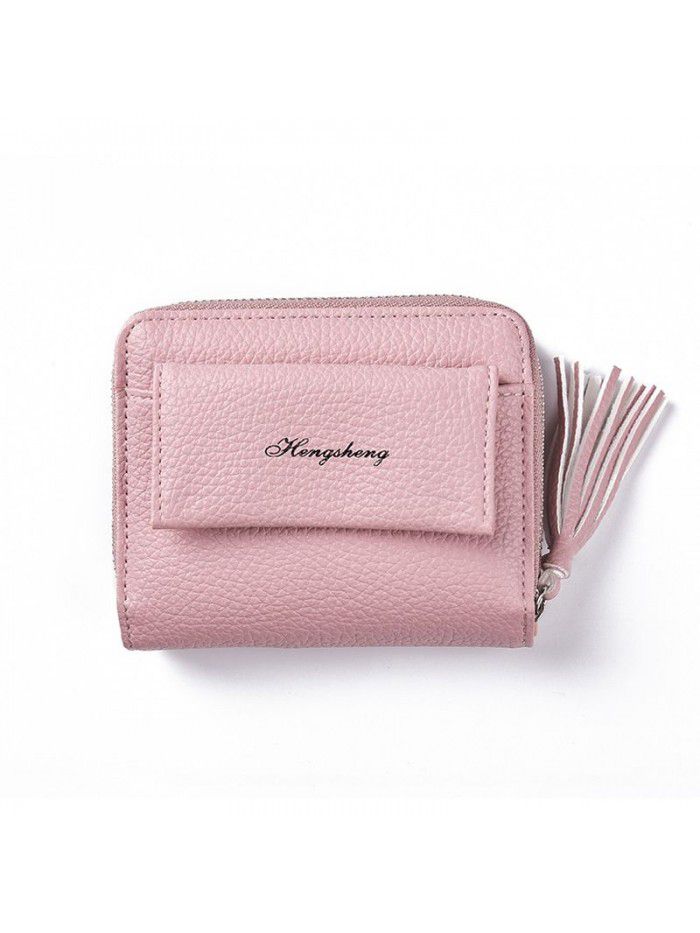 New women's wallet short fashion zipper foreskin clip walletwomen Korean tassel zero wallet wholesale