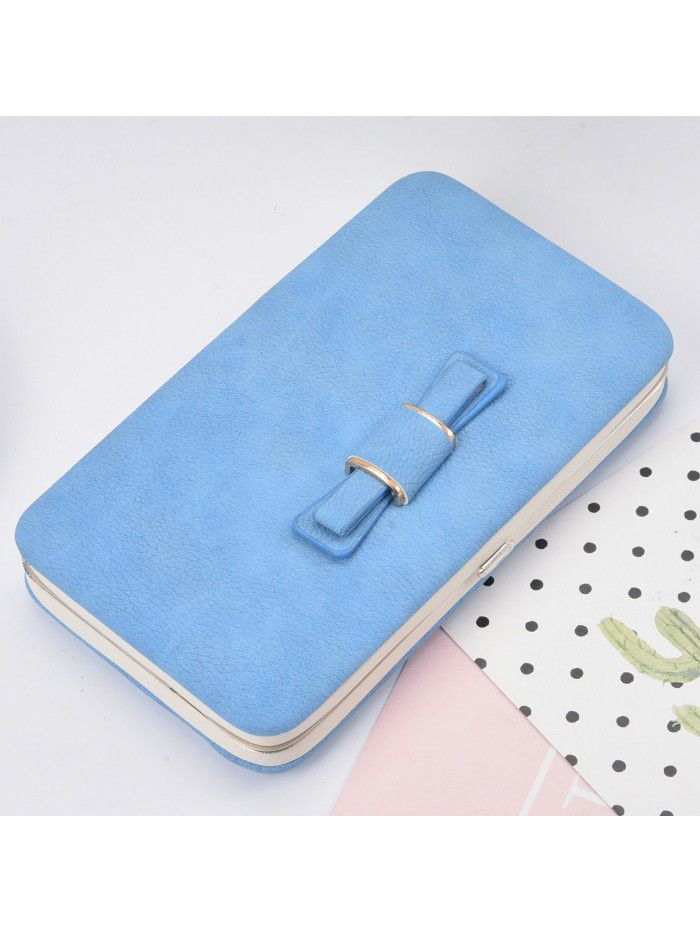 Hengsheng Korean women's purse long fashion bow lunch box large capacity handbag factory sales