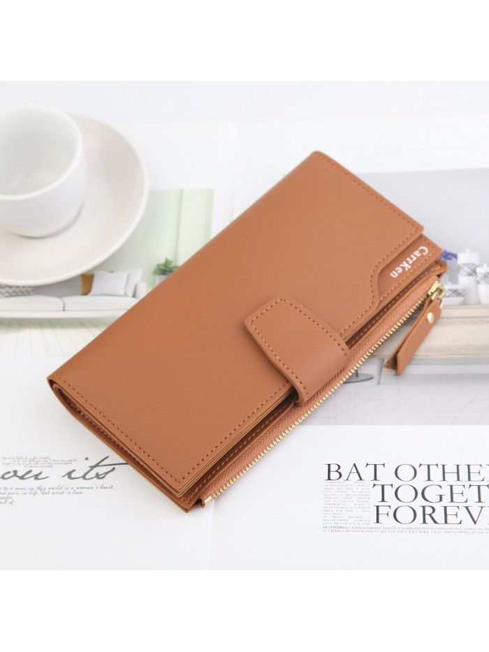 New women's wallet long walletwomen zipper card bag trendy mobile phone bag multi function 30% zero wallet