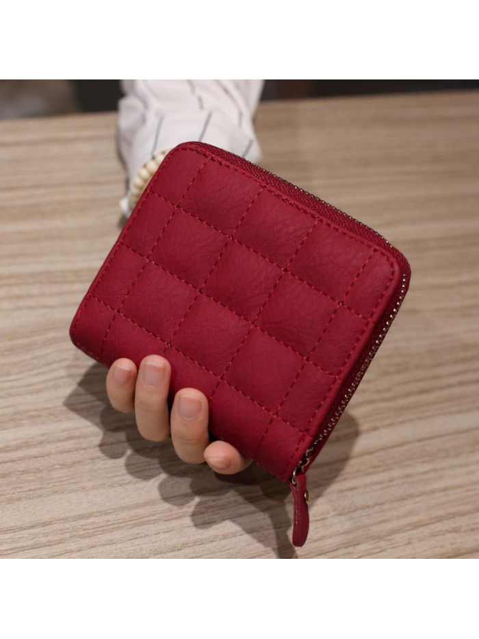  Korean Mini Wallet women's short zipper cute zero wallet student short Embroidered Wallet