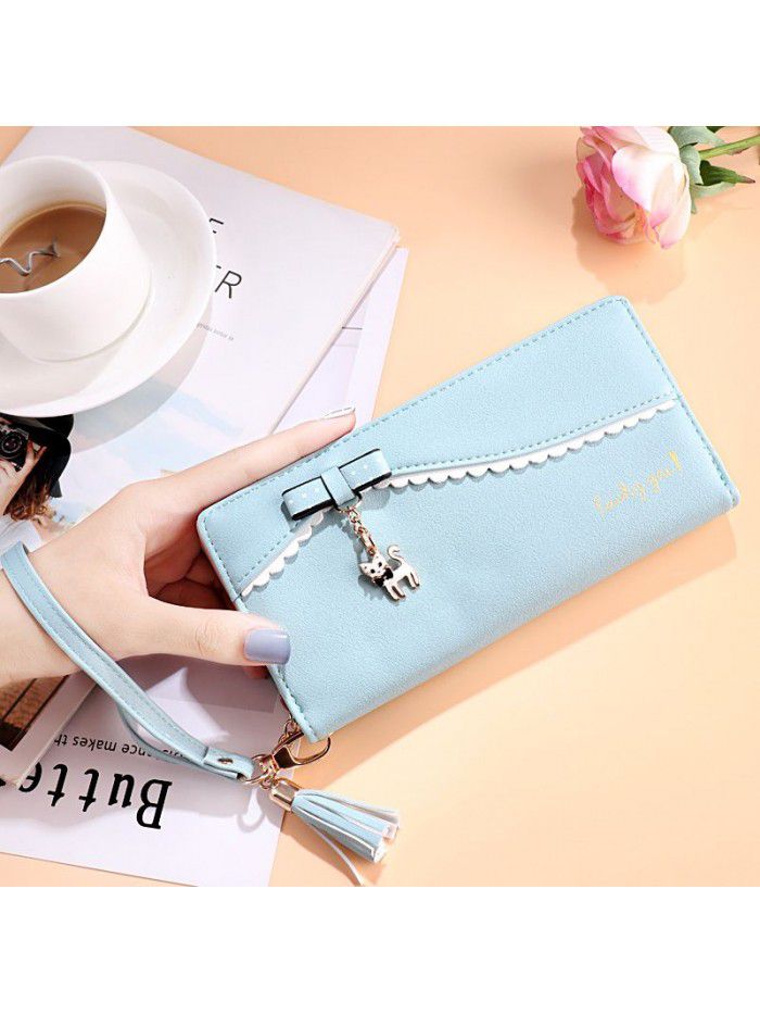 new popular women's Long Wallet small wallet women's wallet cute animal letter Pu Korean manufacturer