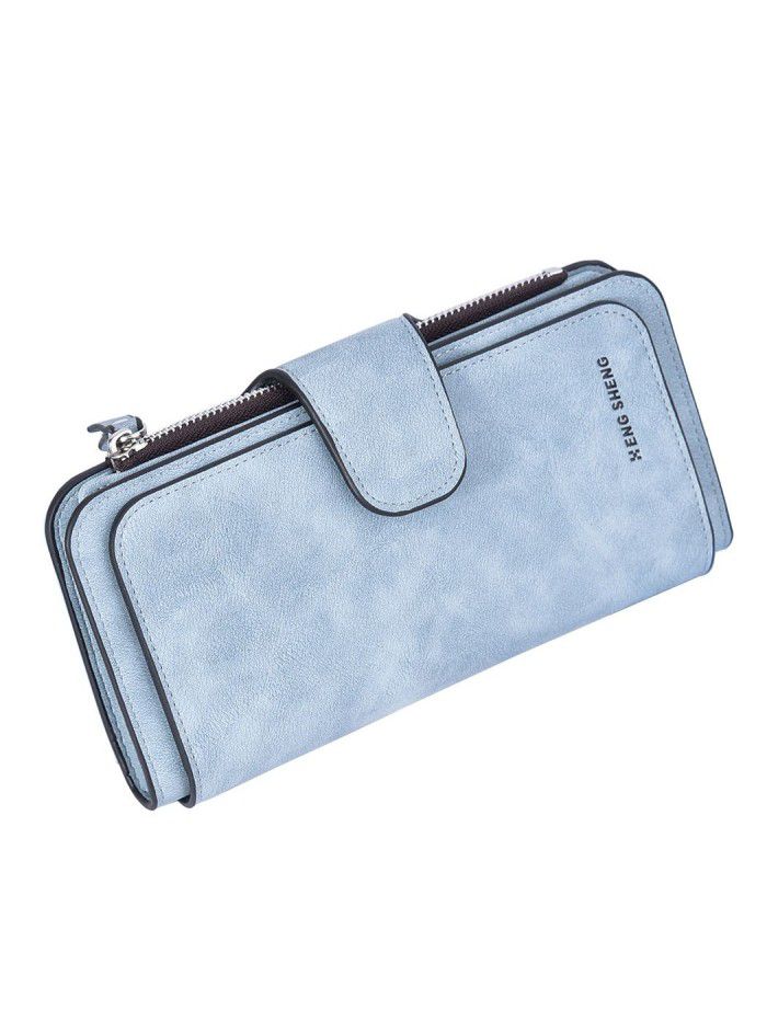 Hengsheng wallet women's 30% off long frosted Euro American style card bag buckle women's wallet zero wallet wallet multi card position