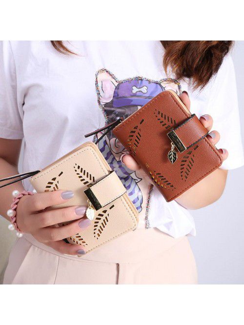  popular women's wallet short Pu wallet student fa...