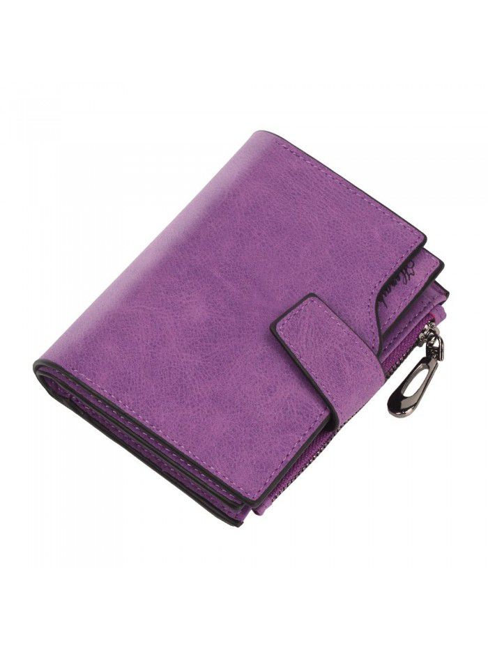 Ms. Hengsheng short wallet candy color button wallet multi card female zero purse frosted zipper bag