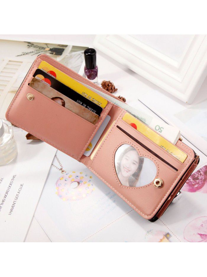  new women's wallet short wallet hand bag walletwomen Korean love plate clip zero wallet