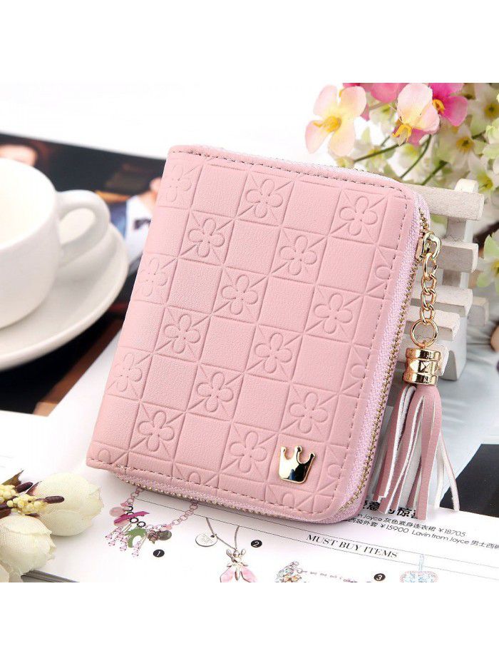 Hengsheng women's Zipper Wallet short womenwallet small fresh printed card bag factory sales