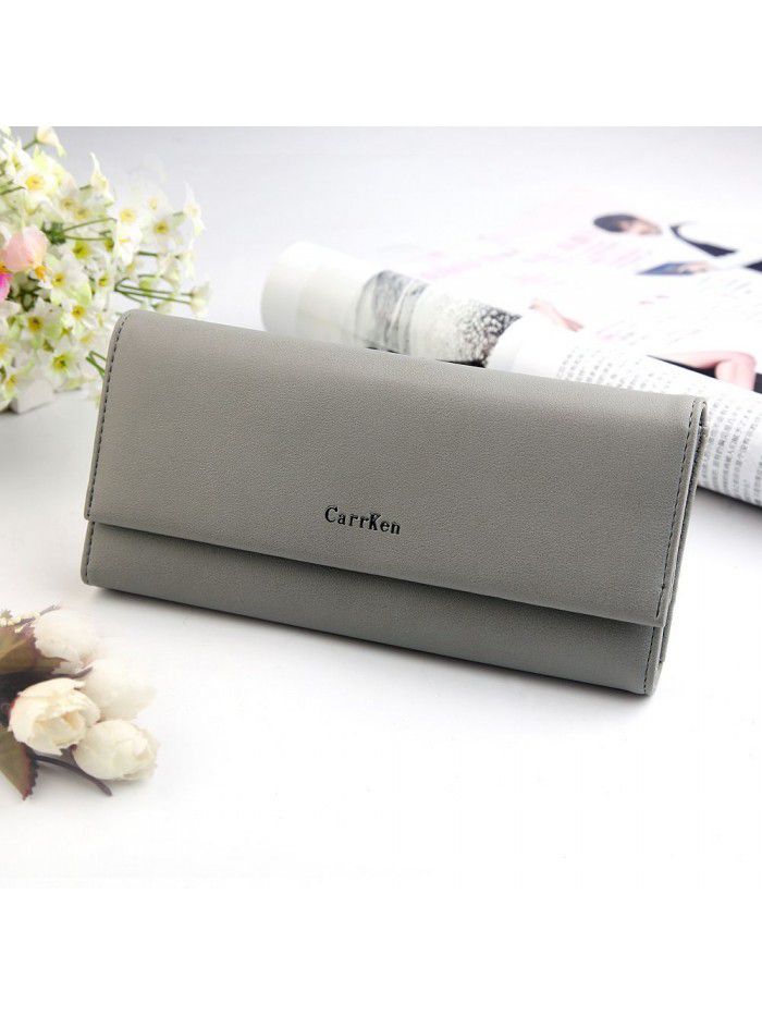 New women's wallet fashion long three fold hand bag zipper bag buckle walletwomen Mobile Wallet