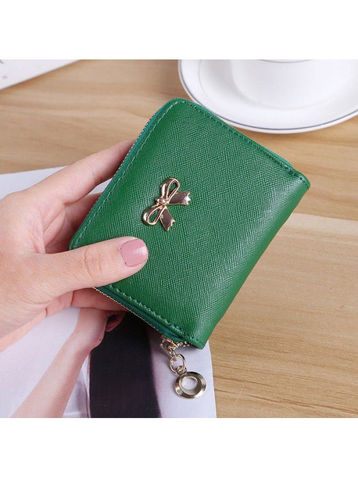  popular women's purse zero purse bow handbag women's zipper card bag customized wholesale lovely Wallet