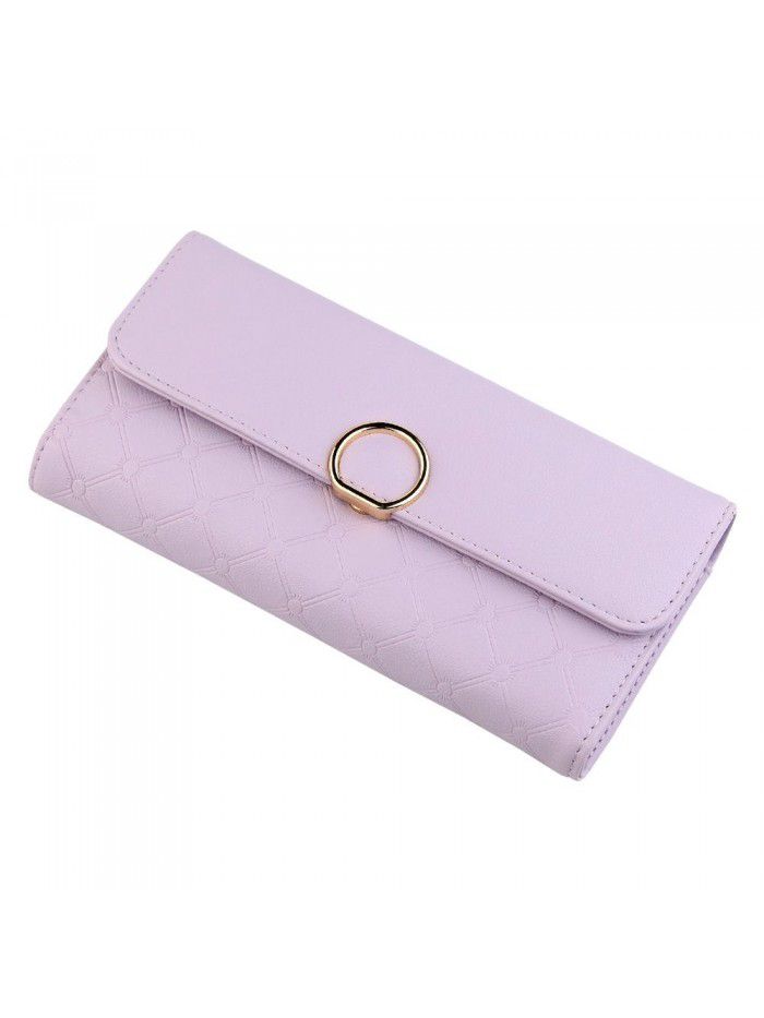 Hengsheng women's purse long large capacity multi card women's bag simple ring buckle bag factory sales