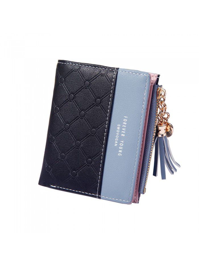 Hengsheng new product wallet women's fashion Japan and South Korea small fresh buckle Wallet Zipper multi-functional short zero wallet