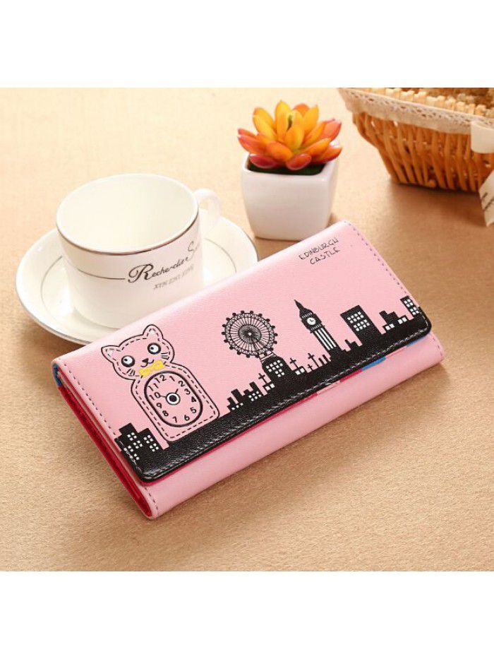  new women's wallet Korean version long cute cartoon women's wallet mobile bag factory direct sales