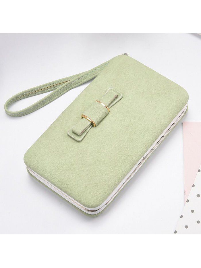 Hengsheng Korean women's purse long fashion bow lunch box large capacity handbag factory sales