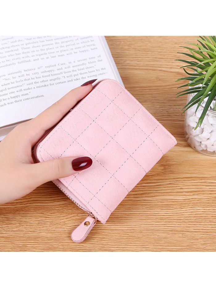  Korean Mini Wallet women's short zipper cute zero wallet student short Embroidered Wallet