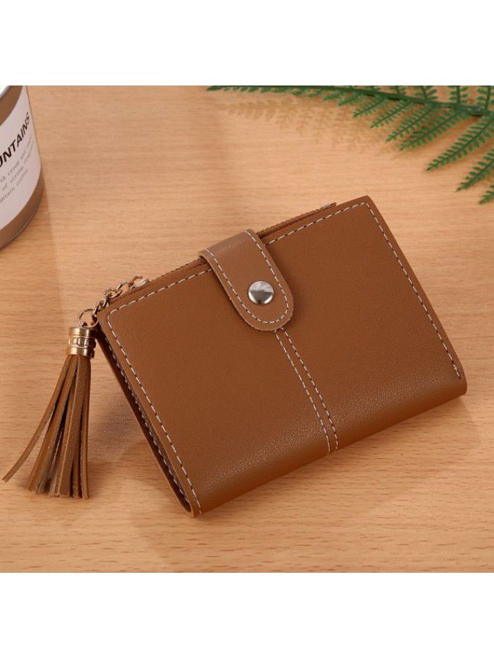 Korean Short women's small purse tassel pendant 20% off wallet card bag zero wallet manufacturer spot wholesale