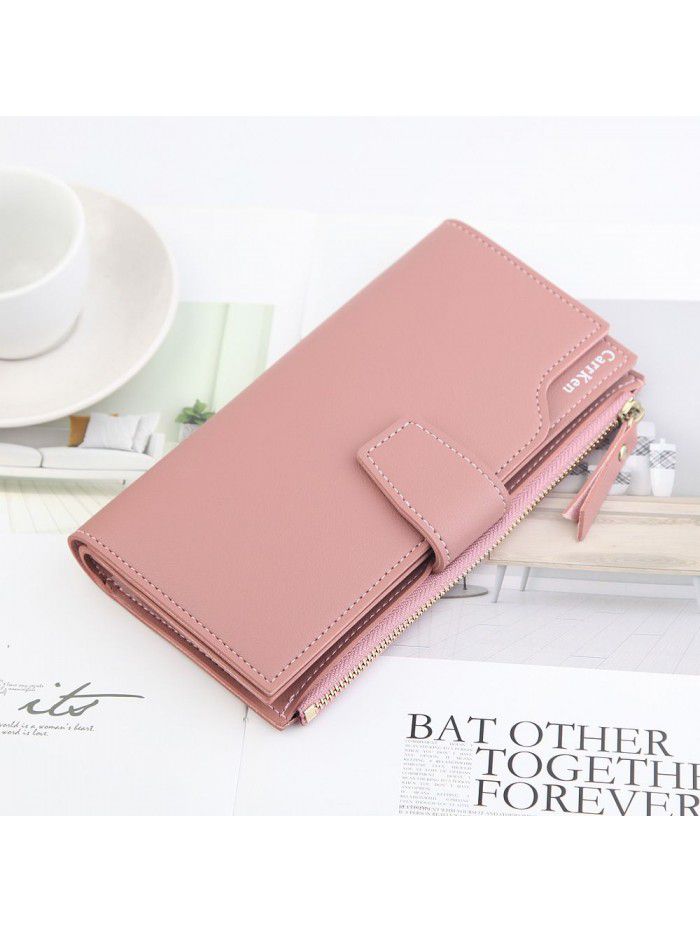 New women's wallet long walletwomen zipper card bag trendy mobile phone bag multi function 30% zero wallet