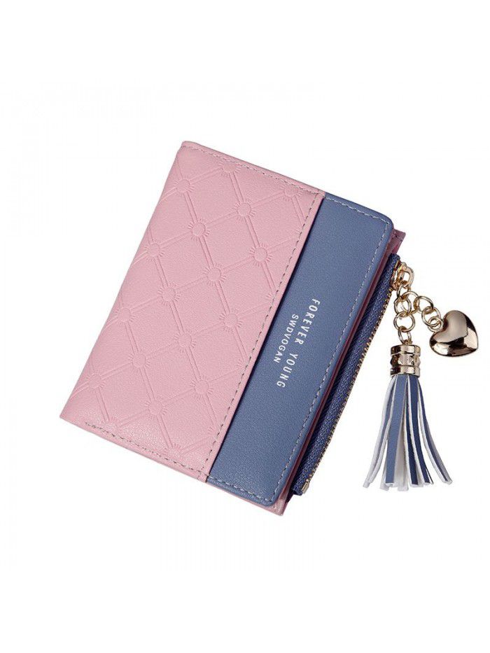 Hengsheng new product wallet women's fashion Japan and South Korea small fresh buckle Wallet Zipper multi-functional short zero wallet