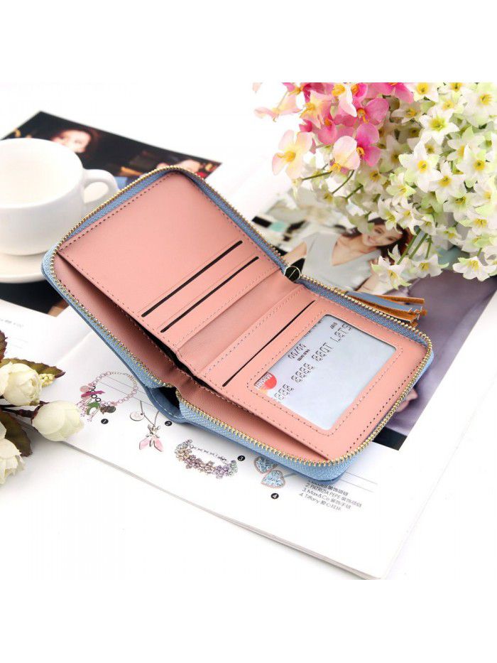 Hengsheng women's Zipper Wallet short womenwallet small fresh printed card bag factory sales