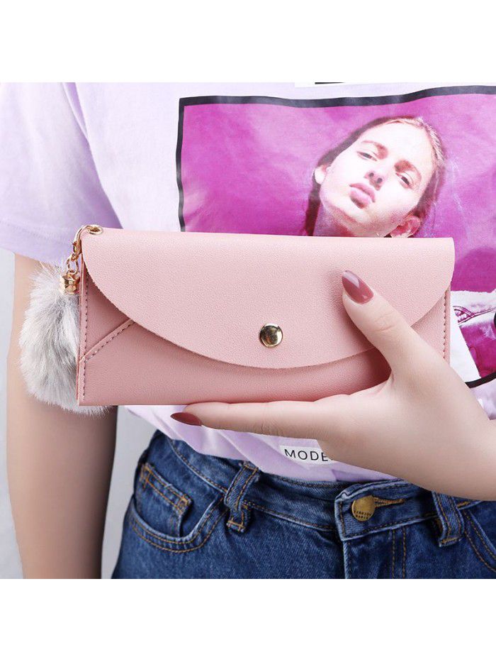  popular lady's purse sweet lady's hand bag clasp tassel zero purse long card bag customization