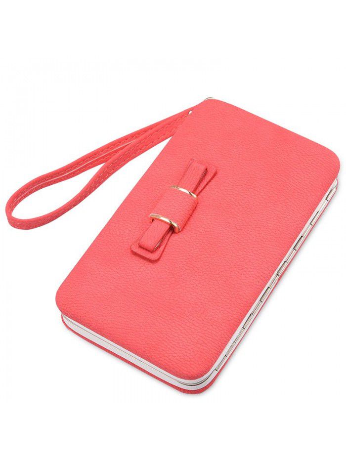 Hengsheng Korean women's purse long fashion bow lunch box large capacity handbag factory sales