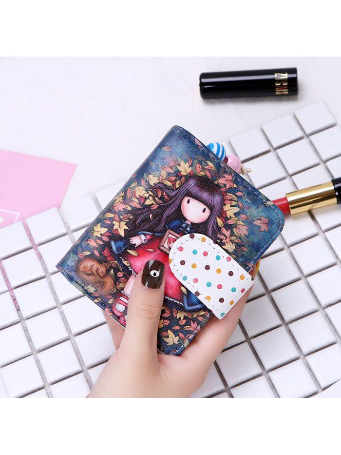  new women's Korean version lovely wave point Wallet Zipper women's cartoon lovely wallet wallet