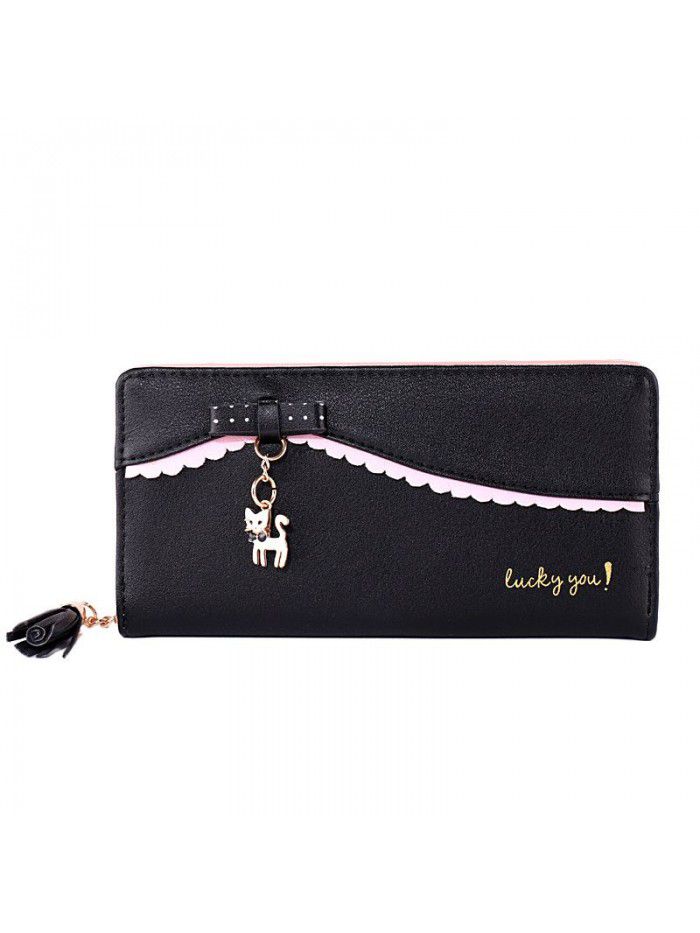 new popular women's Long Wallet small wallet women's wallet cute animal letter Pu Korean manufacturer