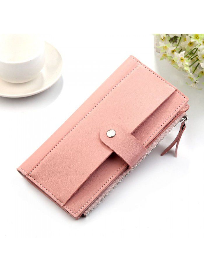 Hengsheng new women's wallet long mobile phone bag Korean wallet fashion multi function button hand bag