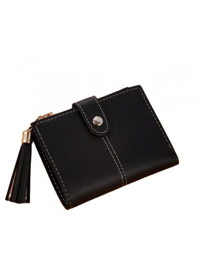 Korean Short women's small purse tassel pendant 20% off wallet card bag zero wallet manufacturer spot wholesale