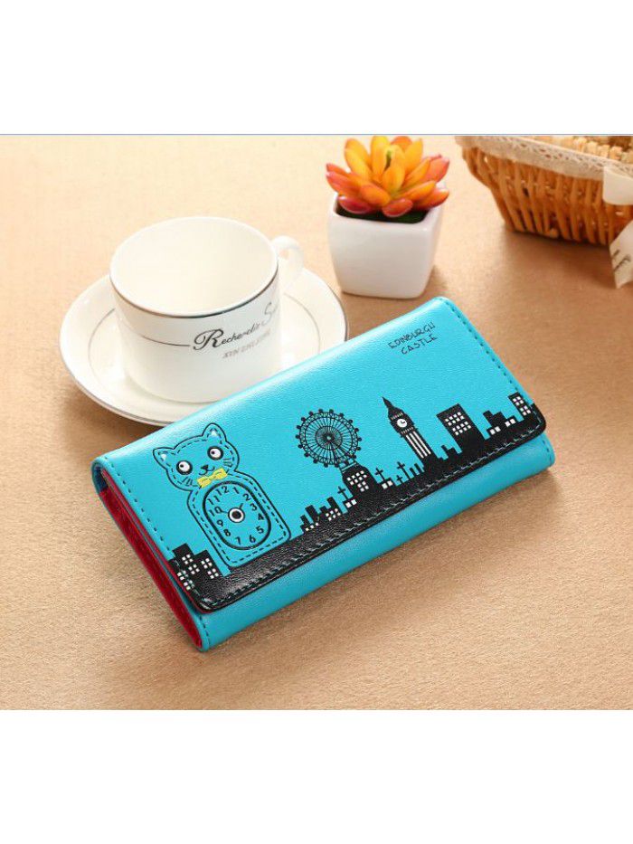  new women's wallet Korean version long cute cartoon women's wallet mobile bag factory direct sales