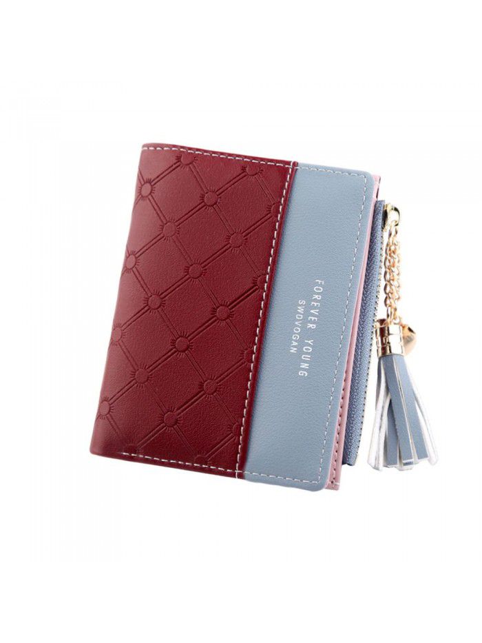 Hengsheng new product wallet women's fashion Japan and South Korea small fresh buckle Wallet Zipper multi-functional short zero wallet