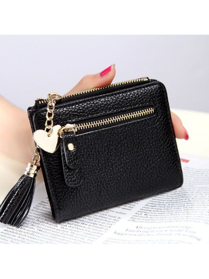  new women's wallet Korean version small fresh tassel zipper wallet wallet