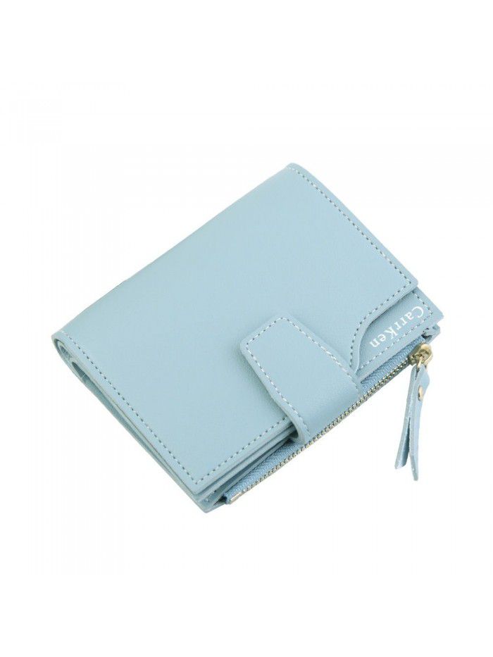 New women's wallet short zipper wallet Korean versatile zero wallet multi card buckle card bag factory sales