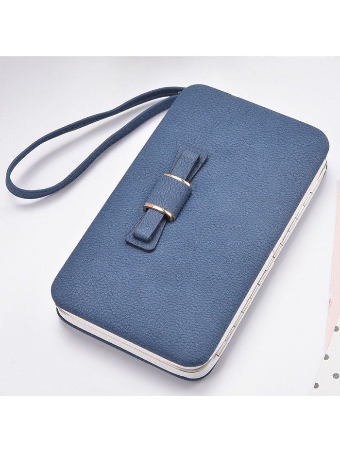 Hengsheng Korean women's purse long fashion bow lunch box large capacity handbag factory sales