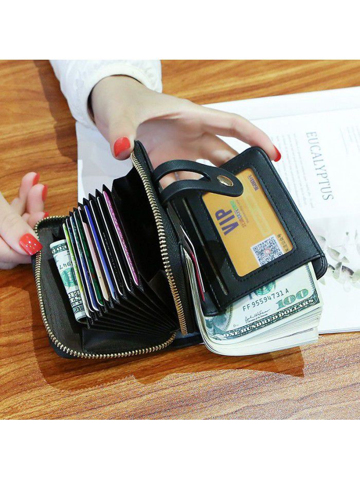 popular Korean female student folding zero wallet women's fashion versatile short large capacity wallet women's customization