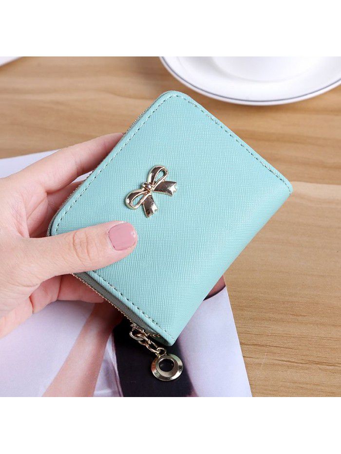  popular women's purse zero purse bow handbag women's zipper card bag customized wholesale lovely Wallet