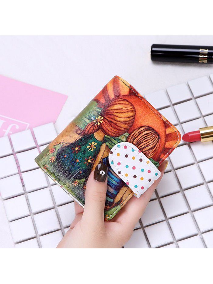  new women's Korean version lovely wave point Wallet Zipper women's cartoon lovely wallet wallet