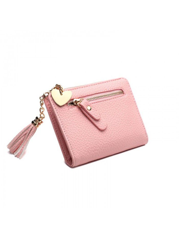  new women's wallet Korean version small fresh tassel zipper wallet wallet