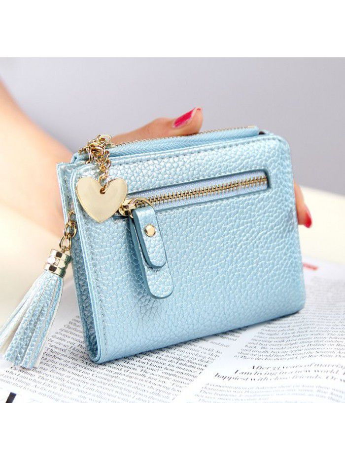  new women's wallet Korean version small fresh tassel zipper wallet wallet