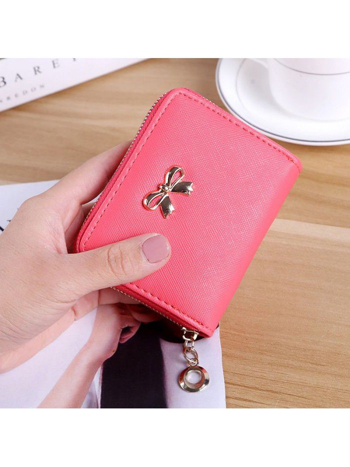  popular women's purse zero purse bow handbag women's zipper card bag customized wholesale lovely Wallet