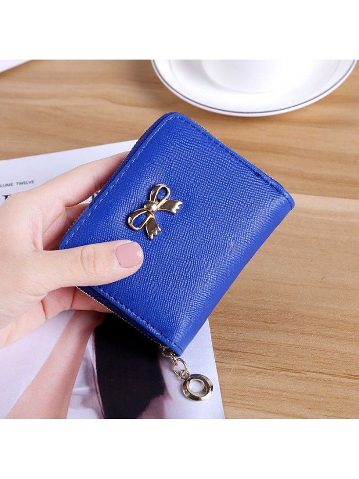  popular women's purse zero purse bow handbag women's zipper card bag customized wholesale lovely Wallet