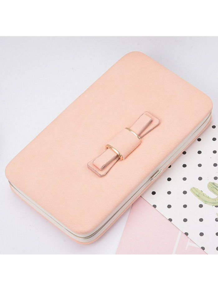 Hengsheng Korean women's purse long fashion bow lunch box large capacity handbag factory sales