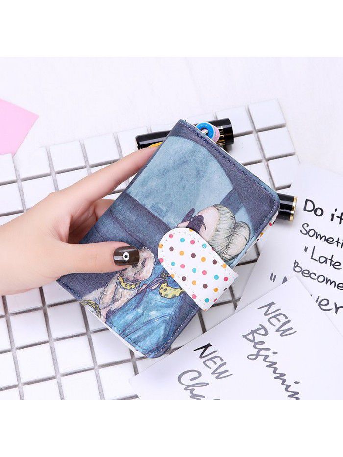  new women's Korean version lovely wave point Wallet Zipper women's cartoon lovely wallet wallet