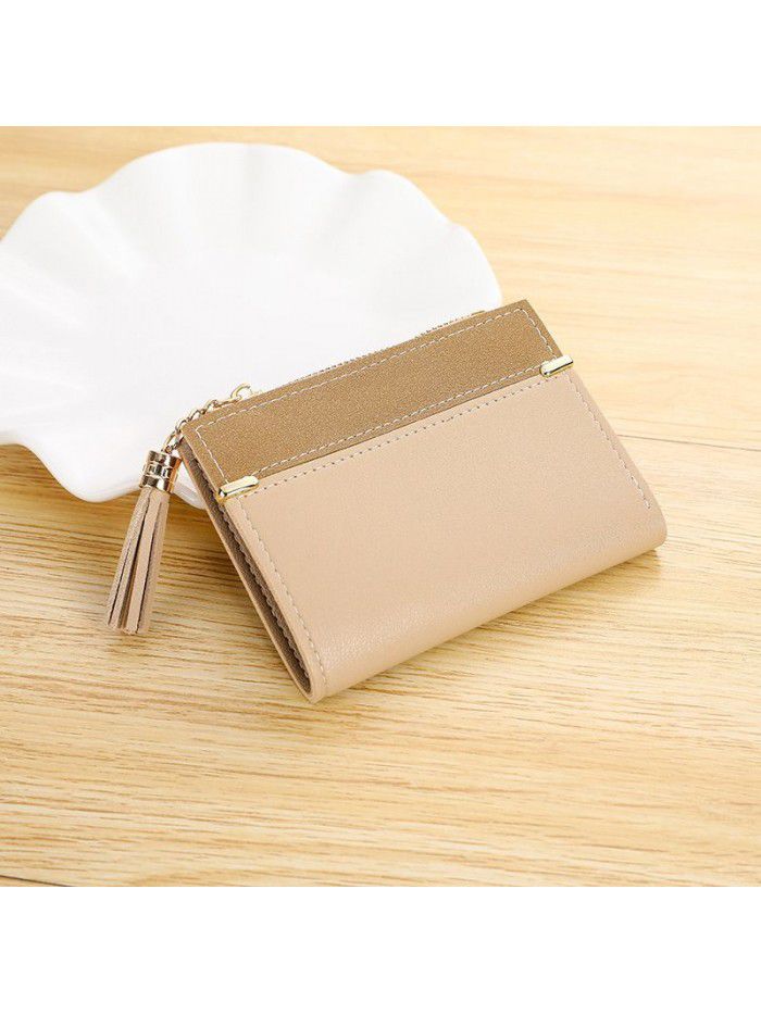  new frosted versatile Korean change bag multi card buckle short zipper women's wallet