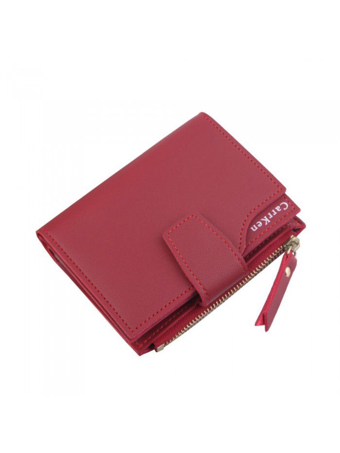 New women's wallet short zipper wallet Korean versatile zero wallet multi card buckle card bag factory sales