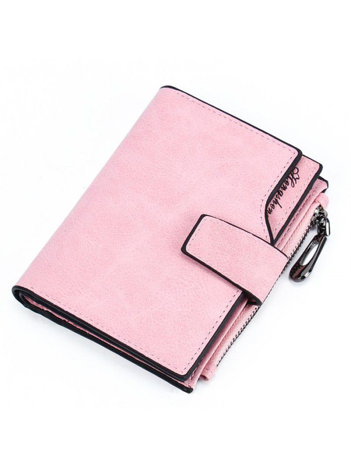 Ms. Hengsheng short wallet candy color button wallet multi card female zero purse frosted zipper bag